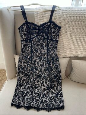 White House Black Market Black Lace Dress Size 4